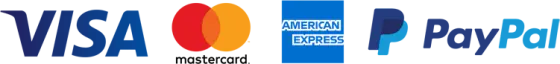 We accept Visa, Mastercard, American Express, and Discover
